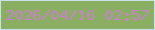 文字の大きさ：2、枠の色：c7e2eb、背景の色：8baf62、文字の色：c783c8 無料ブログパーツのブログ時計