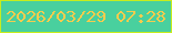 文字の大きさ：4、枠の色：c7ec1d、背景の色：49d09e、文字の色：f6cc4d 無料ブログパーツのブログ時計