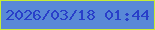 文字の大きさ：2、枠の色：c7ee35、背景の色：5989d7、文字の色：293fc9 無料ブログパーツのブログ時計