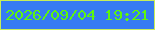 文字の大きさ：5、枠の色：c7ee58、背景の色：367bf2、文字の色：5df50e 無料ブログパーツのブログ時計