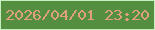 文字の大きさ：5、枠の色：c7eec1、背景の色：548f3f、文字の色：e0a07d 無料ブログパーツのブログ時計