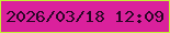 文字の大きさ：2、枠の色：c7f035、背景の色：da219c、文字の色：2b0627 無料ブログパーツのブログ時計