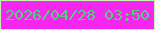 文字の大きさ：2、枠の色：c7f1b6、背景の色：f527ee、文字の色：50d378 無料ブログパーツのブログ時計
