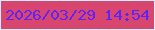 文字の大きさ：5、枠の色：c7f1fe、背景の色：d8466f、文字の色：5e24f5 無料ブログパーツのブログ時計