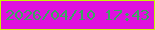 文字の大きさ：5、枠の色：c7f504、背景の色：de11df、文字の色：3ba562 無料ブログパーツのブログ時計