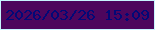 文字の大きさ：5、枠の色：c7f5ff、背景の色：4d065d、文字の色：020977 無料ブログパーツのブログ時計