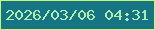 文字の大きさ：2、枠の色：c7f777、背景の色：157584、文字の色：afeda9 無料ブログパーツのブログ時計