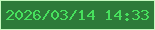 文字の大きさ：5、枠の色：c7f8c0、背景の色：2e7a39、文字の色：47e05d 無料ブログパーツのブログ時計