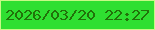文字の大きさ：1、枠の色：c7f986、背景の色：2fdf31、文字の色：217309 無料ブログパーツのブログ時計