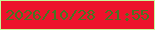 文字の大きさ：1、枠の色：c7f99a、背景の色：ed132c、文字の色：467523 無料ブログパーツのブログ時計