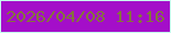 文字の大きさ：1、枠の色：c7faee、背景の色：a40ec9、文字の色：85733d 無料ブログパーツのブログ時計