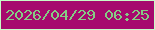 文字の大きさ：3、枠の色：c7fbc8、背景の色：a6096e、文字の色：85cc84 無料ブログパーツのブログ時計