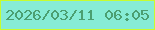 文字の大きさ：3、枠の色：c7fc2f、背景の色：87ecd6、文字の色：4b9f71 無料ブログパーツのブログ時計