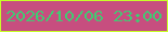 文字の大きさ：5、枠の色：c7fe28、背景の色：c74e7f、文字の色：43c973 無料ブログパーツのブログ時計