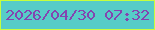 文字の大きさ：3、枠の色：c7fe3d、背景の色：57ccc8、文字の色：8444b0 無料ブログパーツのブログ時計