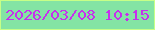 文字の大きさ：1、枠の色：c7ff87、背景の色：84e4a4、文字の色：c72fed 無料ブログパーツのブログ時計
