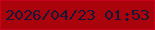 文字の大きさ：5、枠の色：c8011d、背景の色：aa030c、文字の色：161637 無料ブログパーツのブログ時計