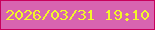 文字の大きさ：4、枠の色：c8015c、背景の色：d864b0、文字の色：f2f729 無料ブログパーツのブログ時計