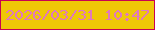 文字の大きさ：5、枠の色：c80253、背景の色：efc807、文字の色：e078bf 無料ブログパーツのブログ時計