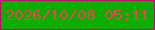 文字の大きさ：5、枠の色：c80571、背景の色：0aae01、文字の色：f23f58 無料ブログパーツのブログ時計