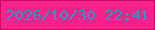 文字の大きさ：2、枠の色：c80769、背景の色：f9228a、文字の色：3692bf 無料ブログパーツのブログ時計