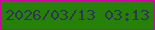 文字の大きさ：4、枠の色：c8079c、背景の色：268109、文字の色：2e3651 無料ブログパーツのブログ時計