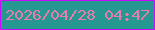 文字の大きさ：3、枠の色：c809fd、背景の色：279792、文字の色：e87dad 無料ブログパーツのブログ時計