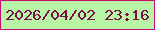 文字の大きさ：5、枠の色：c80c73、背景の色：b7f4a6、文字の色：780e4a 無料ブログパーツのブログ時計