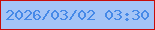 文字の大きさ：3、枠の色：c80d09、背景の色：a4c4f6、文字の色：4689e7 無料ブログパーツのブログ時計