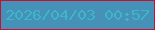 文字の大きさ：2、枠の色：c8112e、背景の色：4591b7、文字の色：3db7c7 無料ブログパーツのブログ時計