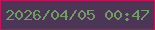 文字の大きさ：4、枠の色：c8115a、背景の色：4c3656、文字の色：729b66 無料ブログパーツのブログ時計