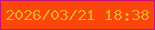 文字の大きさ：5、枠の色：c81273、背景の色：fa450b、文字の色：e5ac22 無料ブログパーツのブログ時計