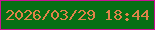 文字の大きさ：4、枠の色：c81294、背景の色：066f14、文字の色：df8349 無料ブログパーツのブログ時計