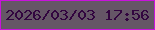文字の大きさ：3、枠の色：c813dc、背景の色：655666、文字の色：32053f 無料ブログパーツのブログ時計