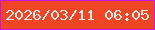 文字の大きさ：2、枠の色：c814e8、背景の色：f14626、文字の色：d9eae6 無料ブログパーツのブログ時計