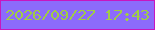 文字の大きさ：2、枠の色：c816bf、背景の色：8c6bfb、文字の色：a0cc45 無料ブログパーツのブログ時計