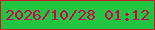 文字の大きさ：5、枠の色：c8192a、背景の色：21c540、文字の色：cf0256 無料ブログパーツのブログ時計