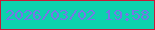 文字の大きさ：1、枠の色：c81a36、背景の色：0dd2ad、文字の色：7775e7 無料ブログパーツのブログ時計