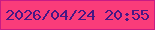 文字の大きさ：5、枠の色：c81b84、背景の色：fa3c7a、文字の色：491784 無料ブログパーツのブログ時計