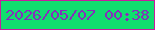 文字の大きさ：2、枠の色：c81c9e、背景の色：11de6e、文字の色：862ebb 無料ブログパーツのブログ時計