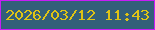 文字の大きさ：3、枠の色：c81cf6、背景の色：335f79、文字の色：dfc415 無料ブログパーツのブログ時計