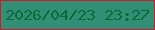 文字の大きさ：3、枠の色：c81d2e、背景の色：328f76、文字の色：046e36 無料ブログパーツのブログ時計