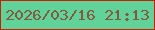 文字の大きさ：2、枠の色：c81f05、背景の色：61d29a、文字の色：805b3d 無料ブログパーツのブログ時計
