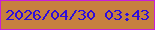 文字の大きさ：5、枠の色：c81fd8、背景の色：c7803f、文字の色：2e0ddb 無料ブログパーツのブログ時計