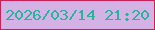 文字の大きさ：2、枠の色：c8215a、背景の色：d4b2e6、文字の色：28b49b 無料ブログパーツのブログ時計