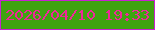 文字の大きさ：2、枠の色：c821d2、背景の色：3fa310、文字の色：ef2799 無料ブログパーツのブログ時計