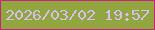 文字の大きさ：4、枠の色：c82383、背景の色：91a63e、文字の色：d5bfef 無料ブログパーツのブログ時計
