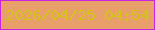 文字の大きさ：5、枠の色：c824e2、背景の色：e89f6a、文字の色：d4c318 無料ブログパーツのブログ時計