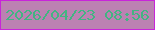 文字の大きさ：2、枠の色：c825d9、背景の色：bc81b2、文字の色：43b482 無料ブログパーツのブログ時計