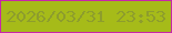 文字の大きさ：5、枠の色：c826a8、背景の色：a6bb19、文字の色：8d9d2d 無料ブログパーツのブログ時計
